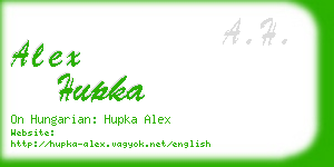 alex hupka business card